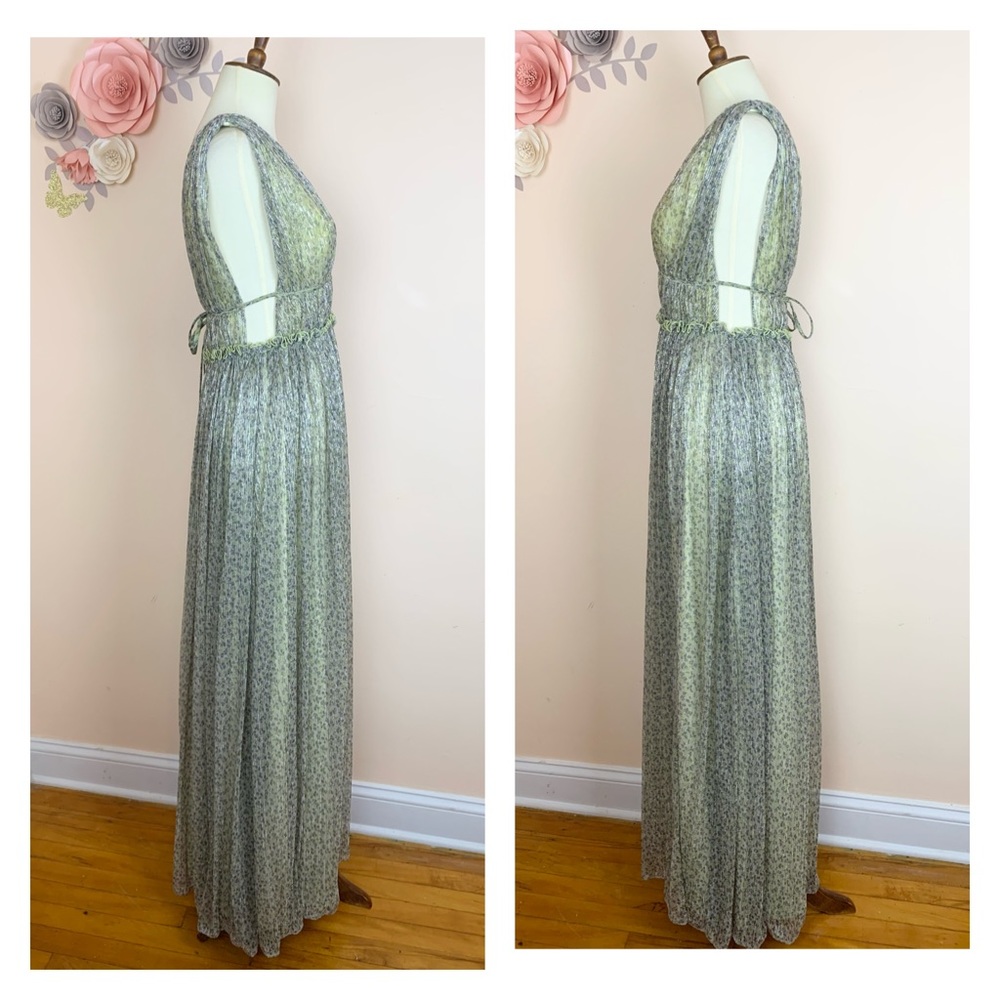 New! JONATHAN SIMKHAI Plisse Metallic Maxi Dress - Picture 10 of 14